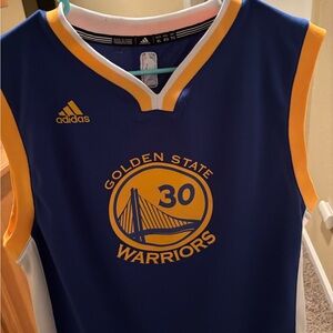 adidas Kids Blue and Gold Warriors Jersey